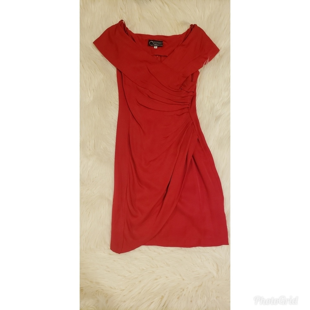 COLLECTIONS Cherry Red Off The Shoulder dress